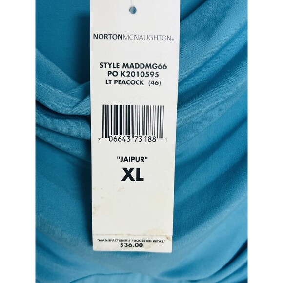 Norton McNaughton Womens Peacock Blue Long Sleeves Blouse Top Size XL - Picture 8 of 10